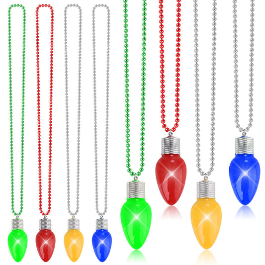 EOBOH Christmas bead necklace bulk with tree and bulb pendants for festive styling