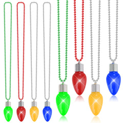 EOBOH Christmas bead necklace bulk with tree and bulb pendants for festive styling