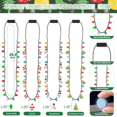 EOBOH Christmas tree design necklace glowing for festive attire.