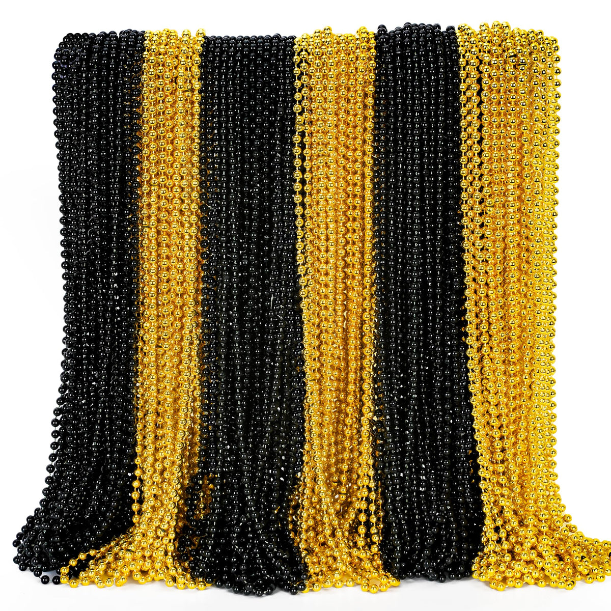 EOBOH gold-black bead necklace shines for festive events and stylish accessorizing at parties and weddings.