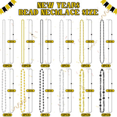 EOBOH Happy New Year necklaces in black, gold and silver for celebrations