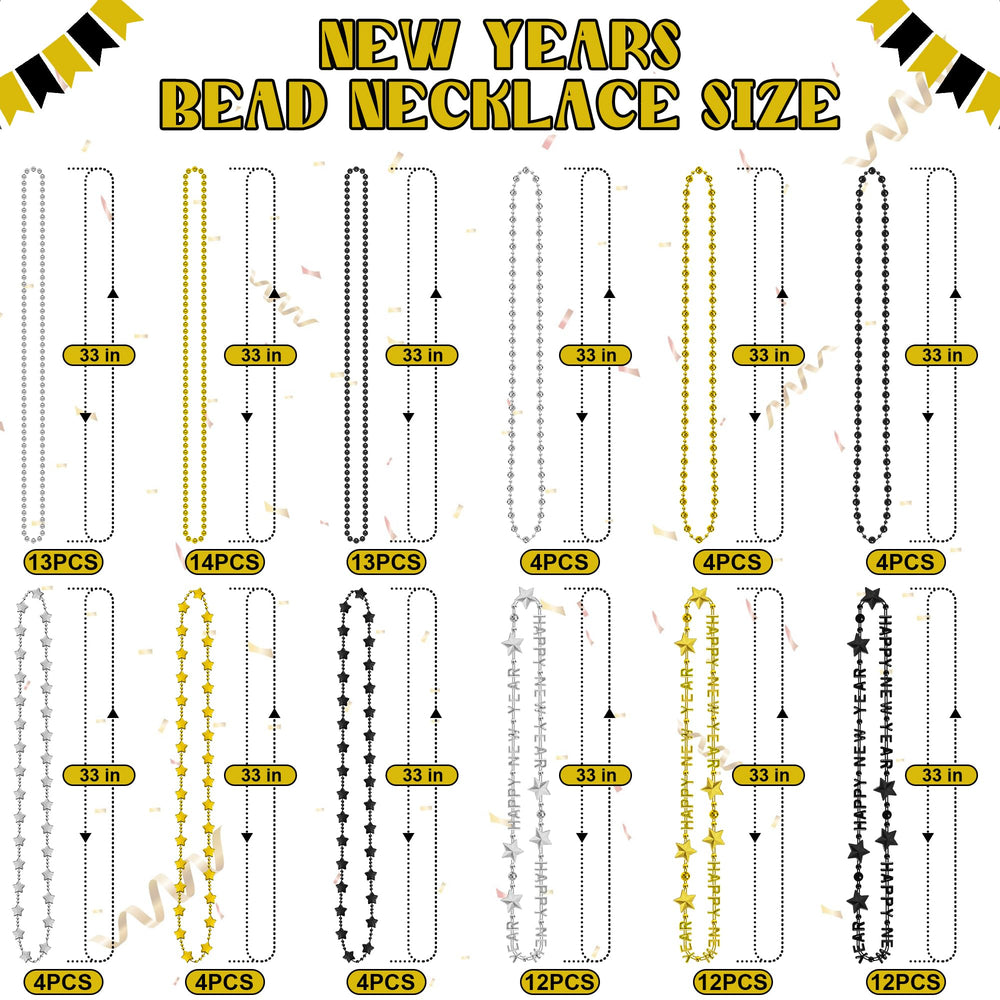 EOBOH Happy New Year star bead necklaces collection ready for party favors