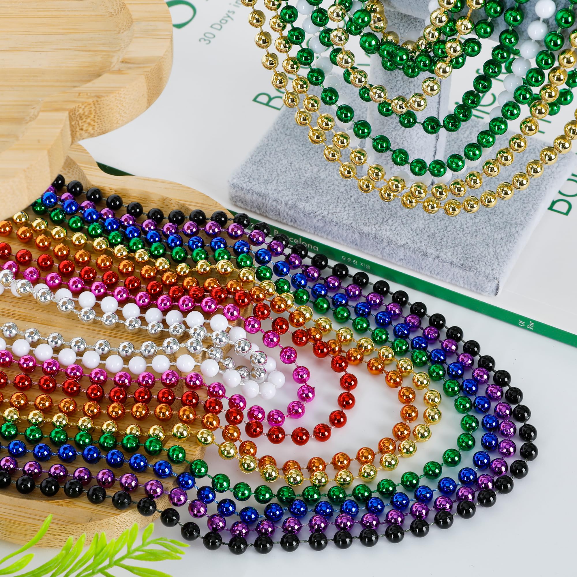 Colorful EOBOH beads arranged for festive photos and events