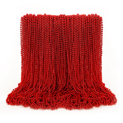 EOBOH Mardi Gras red bead necklace, 33-inch length, ideal for parades and decorations