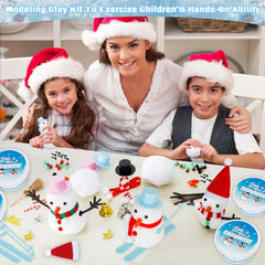 EOBOH safe foam clay snowmen, non-toxic with light odor and easy cleanup.