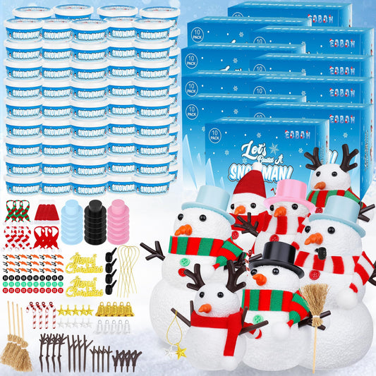 EOBOH Snowman Kit assembly shows durable foam clay for kids' crafts