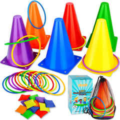 Eocolz 3-in-1 carnival cones for outdoor games and party activities.