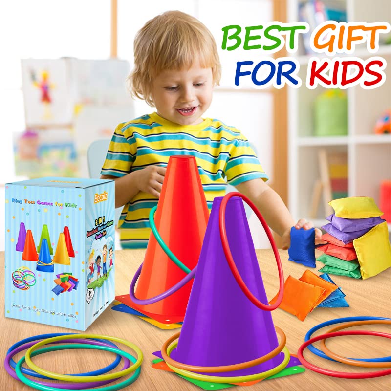 Eocolz carnival rings for color-coded ring toss and family play.