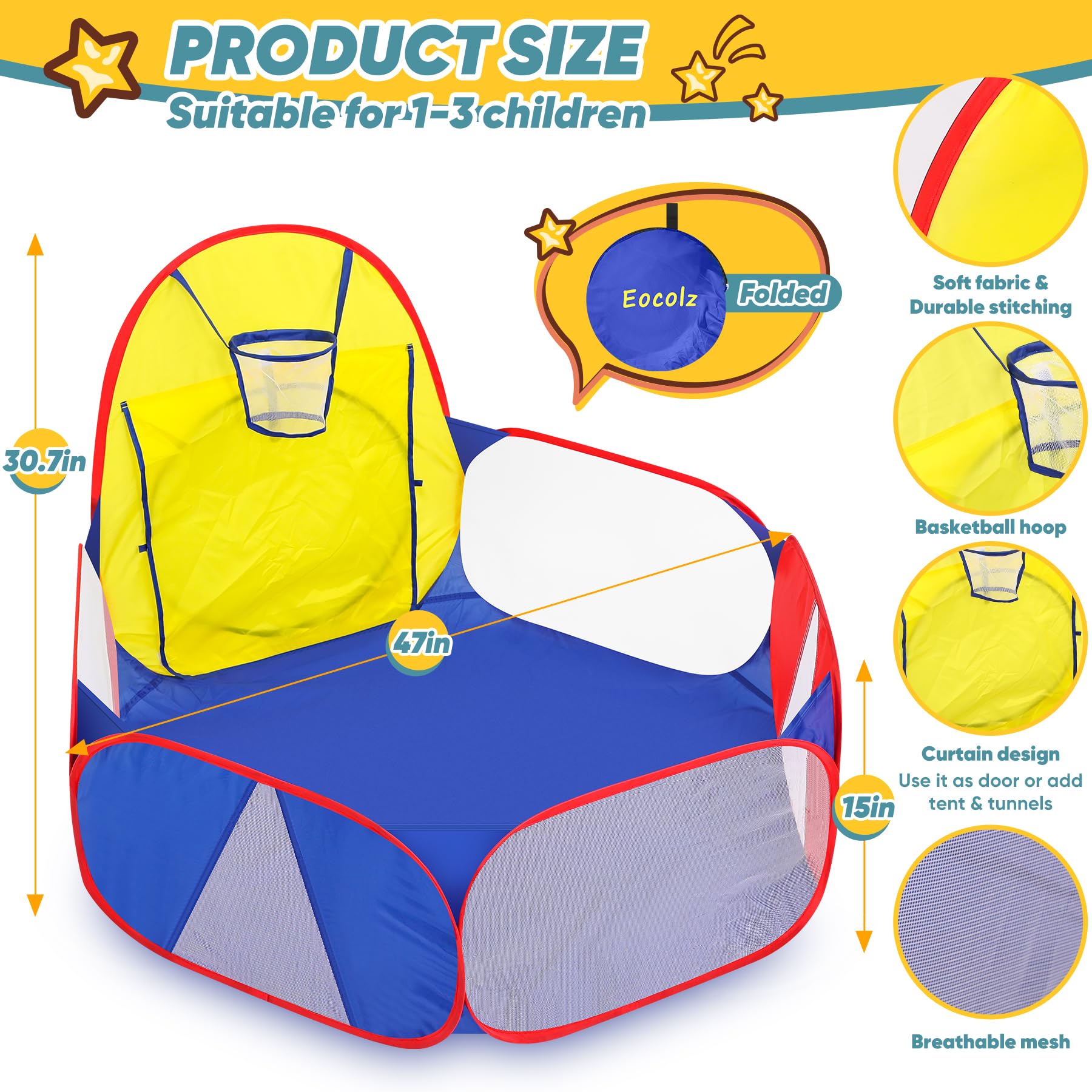 Eocolz pop-up ball pit design for quick setup and portable indoor or outdoor fun