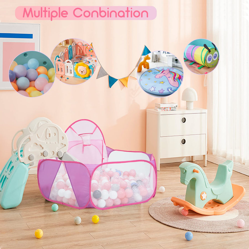 Eocolz pink pop-up ball pit open and ready for play