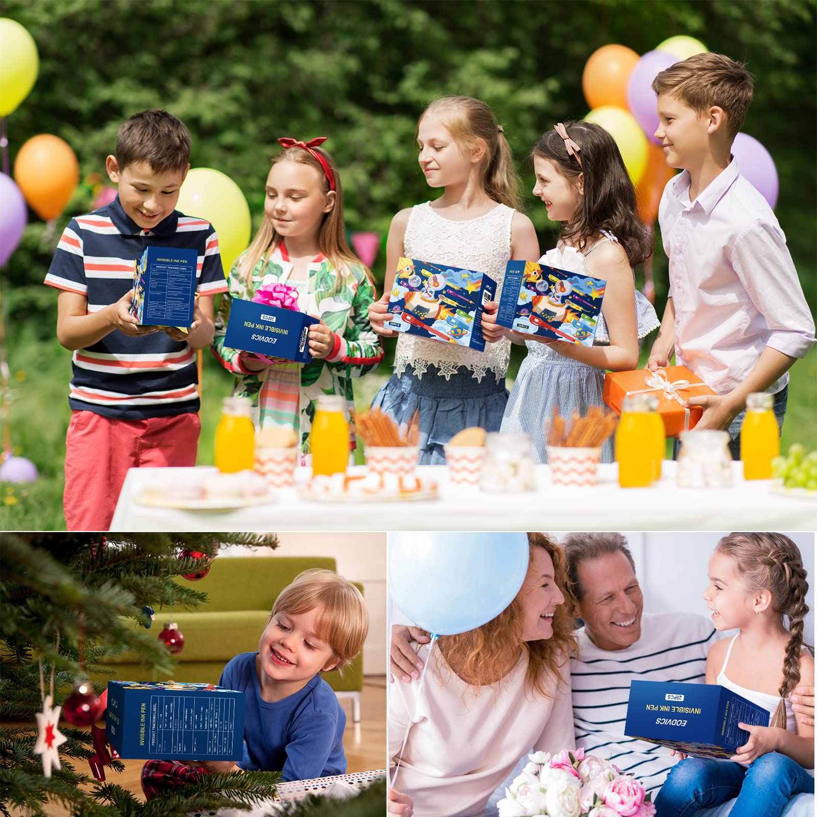 EODVICS child-friendly invisible ink pen in gift box.