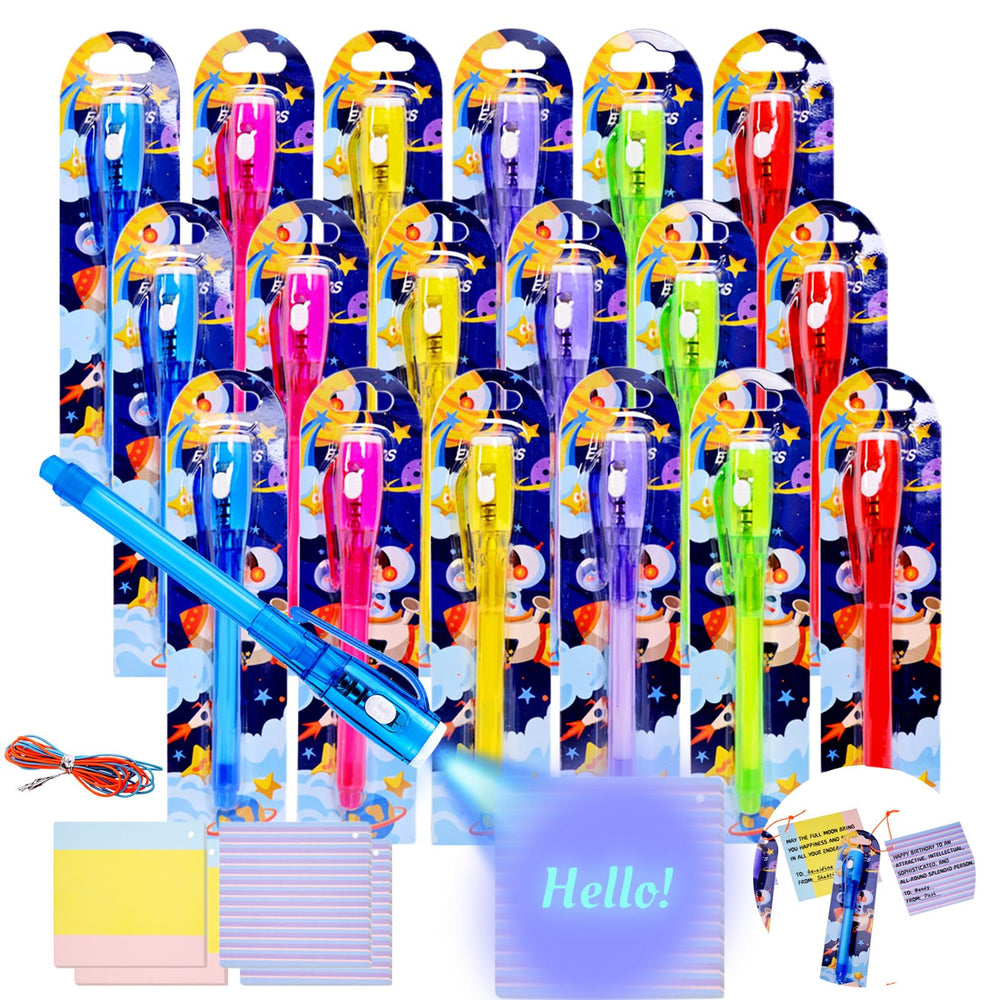 EODVICS invisible ink pens with UV light reveal secret messages in vibrant colors.