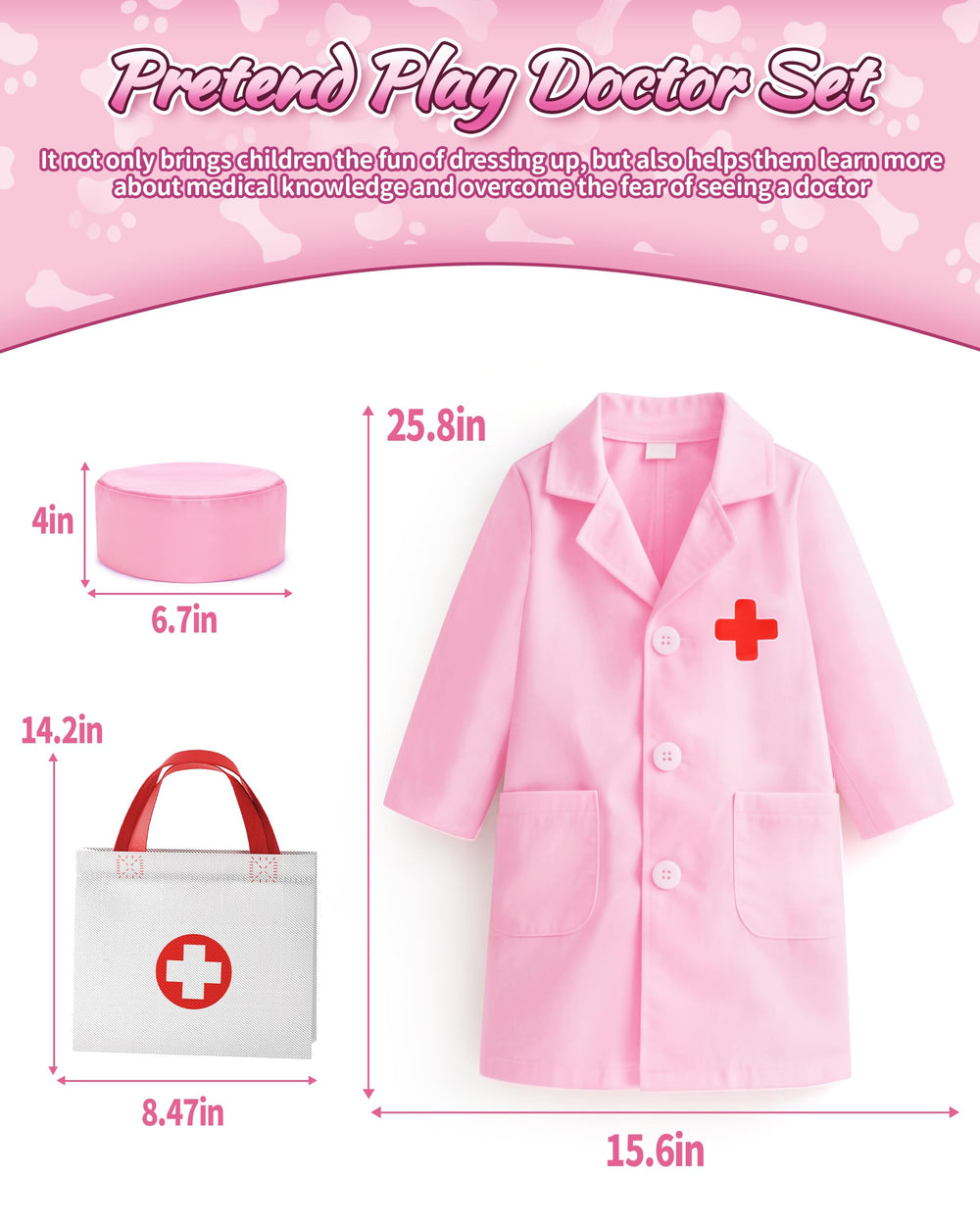 Eoephemeral Thermometer and Blood Pressure Cuff for realistic kid-friendly checks.