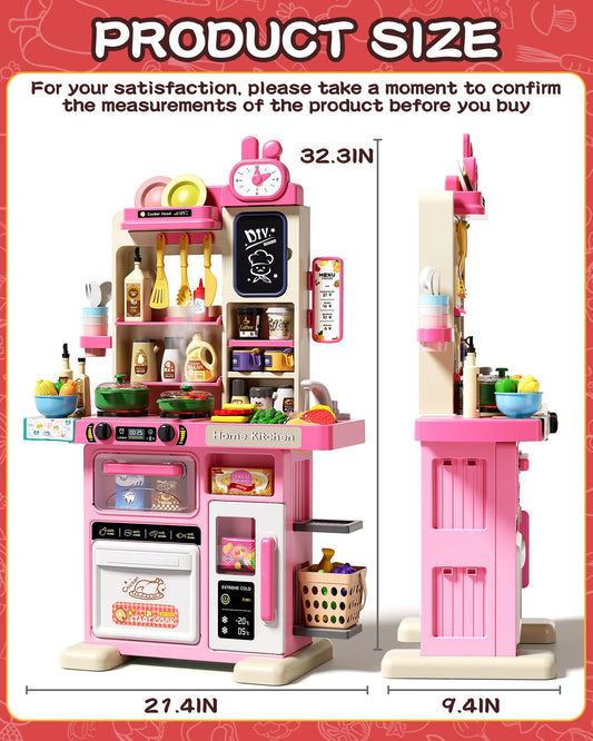 Eohemeral kids kitchen sink with running water demonstrates interactive pretend washing.