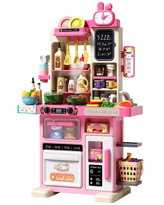 Eohemeral 33.8in kids kitchen playset front view boosts imaginative play.