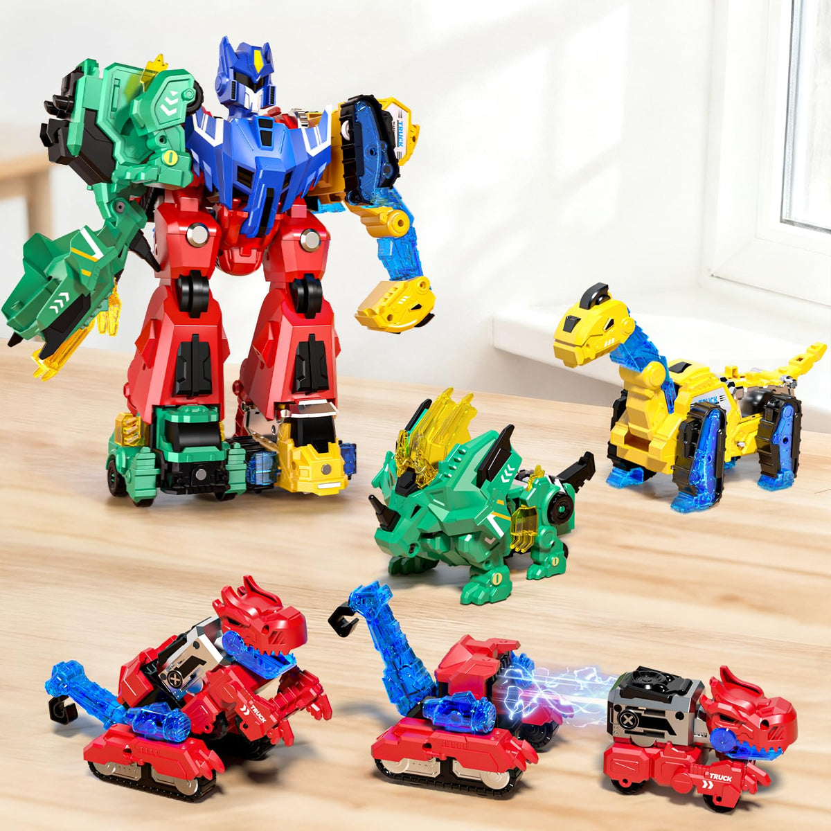 Eohemeral 6-in-1 dinosaur-to-robot assembly kit for imaginative play and learning.