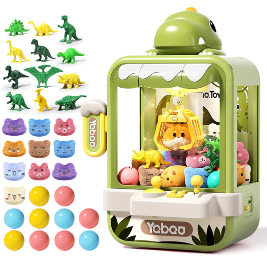 Eohemeral dinosaur claw machine front view with engaging arcade action for kids.