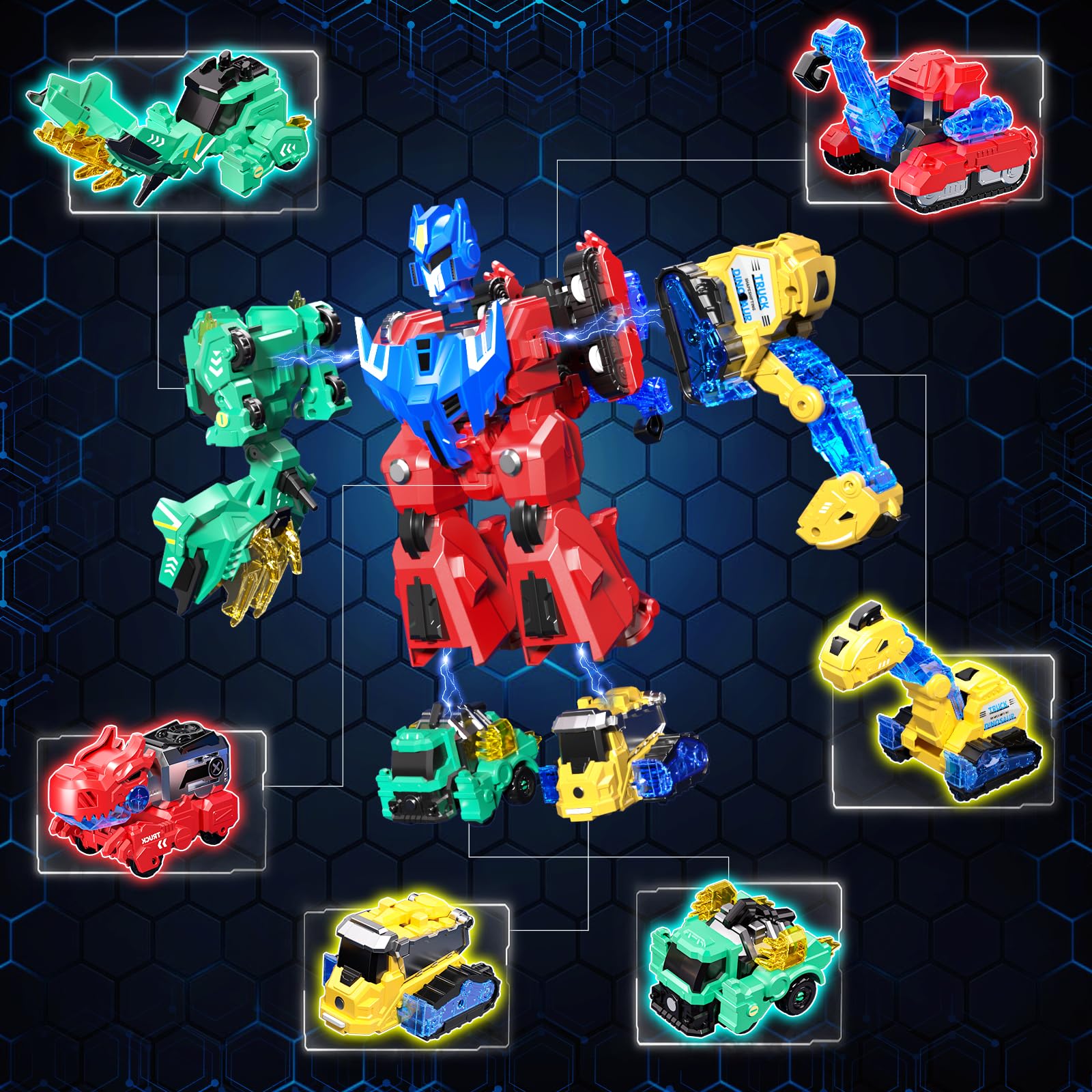 Eohemeral dinosaur transforming toy showing transition to robot form for creative STEM fun.