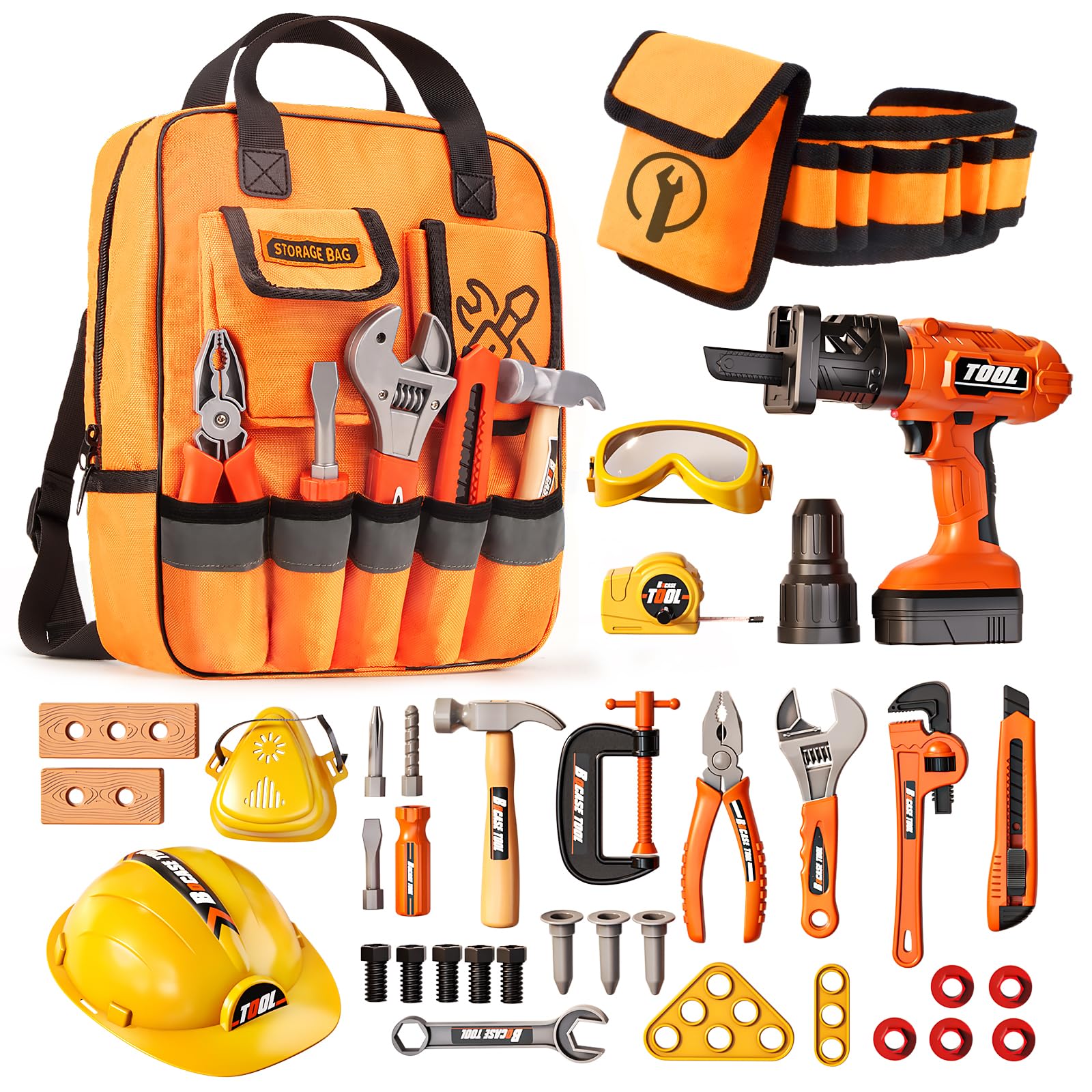 Eohemeral 36-piece tool belt set for imaginative pretend play.