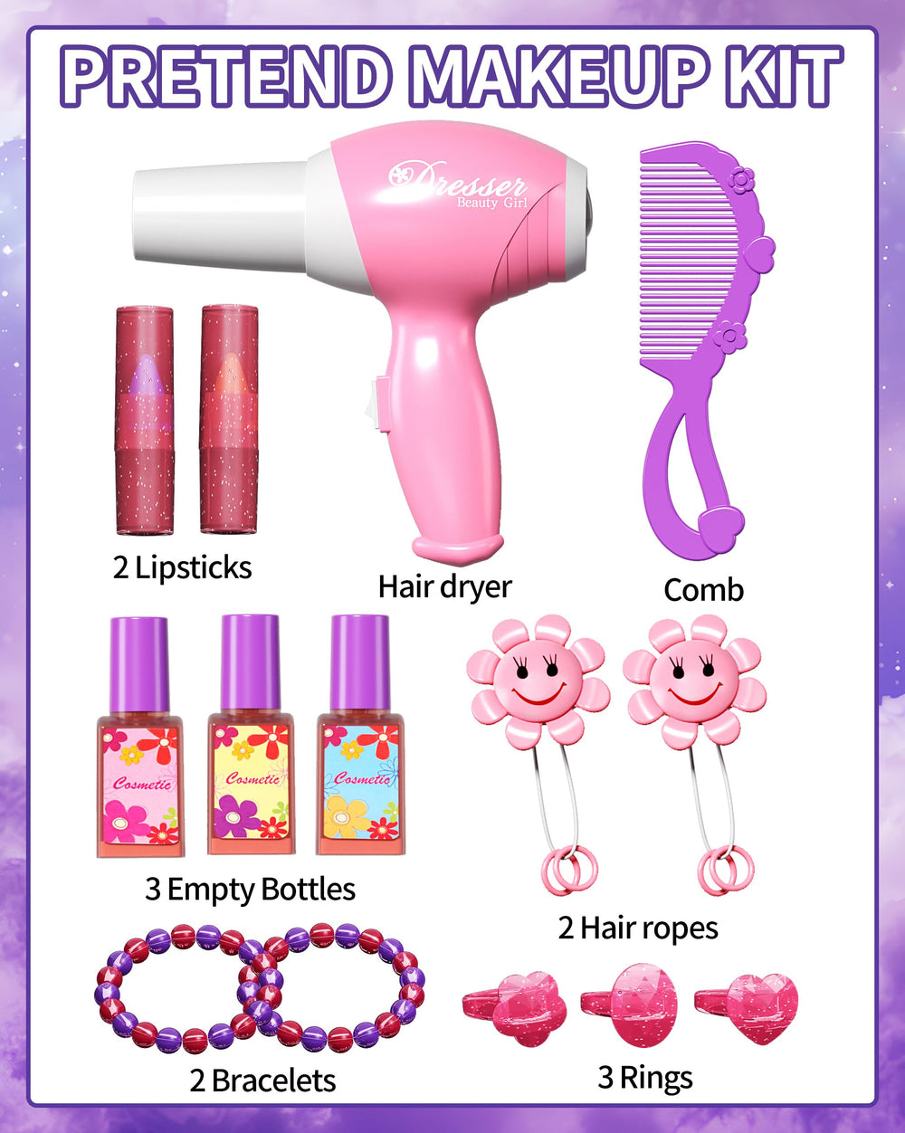 Eohemeral hair dryer real working feature enhances realistic styling moments
