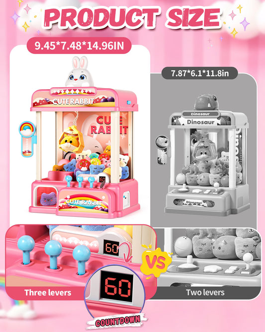 Eohemeral claw machine side view showing a 60-second timer for quick play.