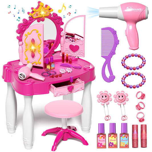 Eohemeral toddler makeup table with mirror for imaginative play and grooming