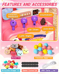 Eohemeral Unicarns claw machine powered by USB or batteries for flexible use.