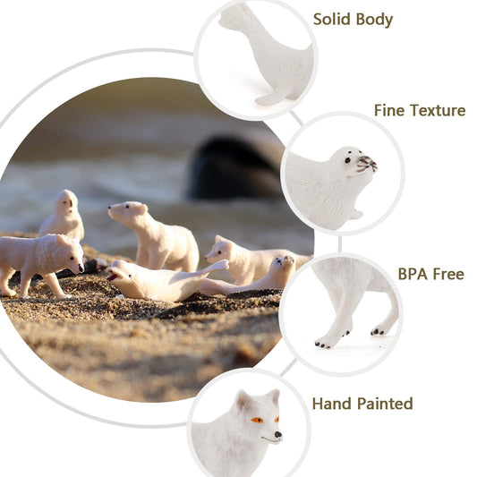 EOIVSH Arctic fox figurine for storytelling and habitat exploration