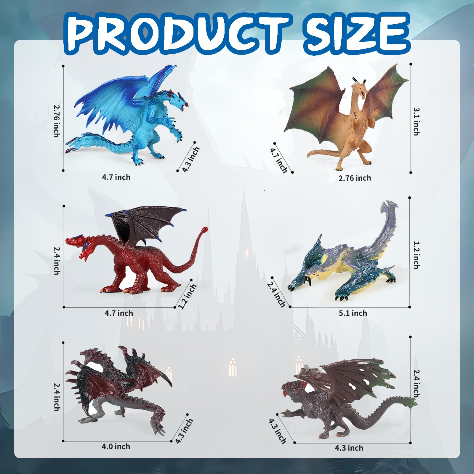EOIVSH dragon cake toppers for celebrations and desserts