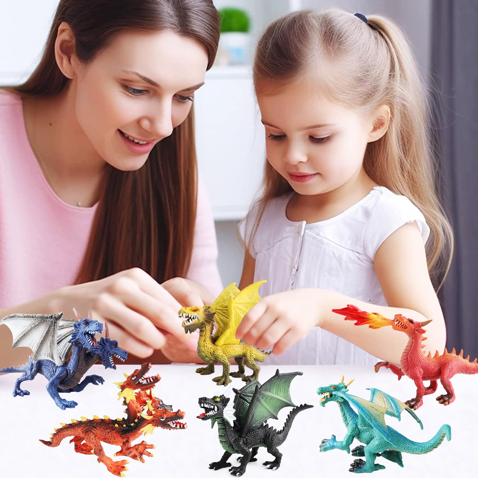 EOIVSH hand-painted dragon figures with dynamic poses spark narrative play and collection.