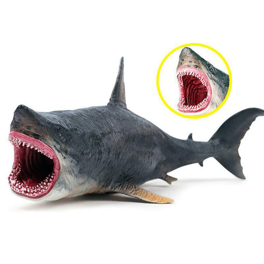 EOIVSH Megalodon shark figurine side view for display and play