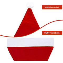 Eoocan Santa hat close-up, plush brim detail for comfortable wear.