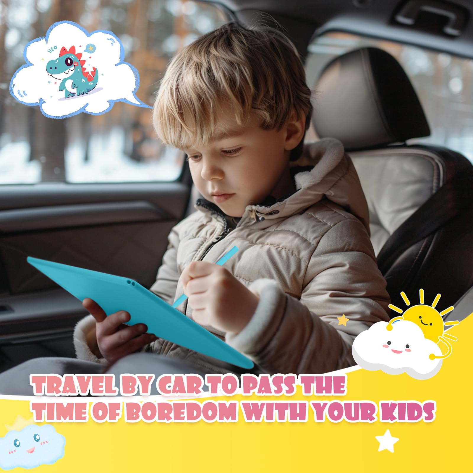 eoocoo drawing pad with stylus showing pressure-sensitive creativity for kids.