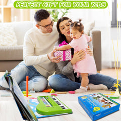 EOOLEOW Kids Piano Book Toy demo mode icons highlight creative learning options