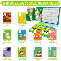 EOOLEOW Kids Piano Book Toy close-up keys designed for easy kid-friendly play