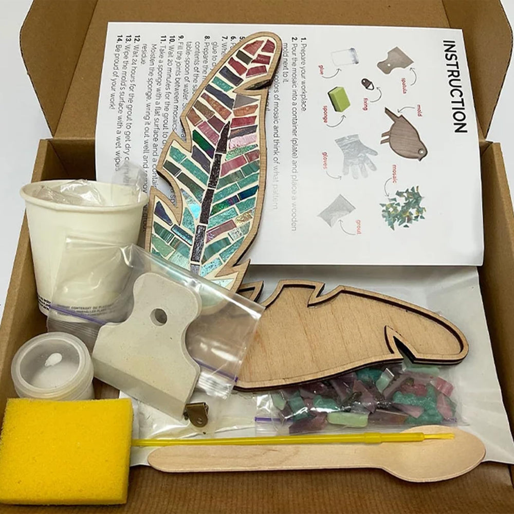 EOQIFJM craft pieces arranged for mindful mosaic creation