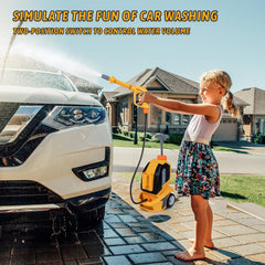 EP EXERCISE N PLAY Kids car wash sprayer demonstrating interactive outdoor playtime