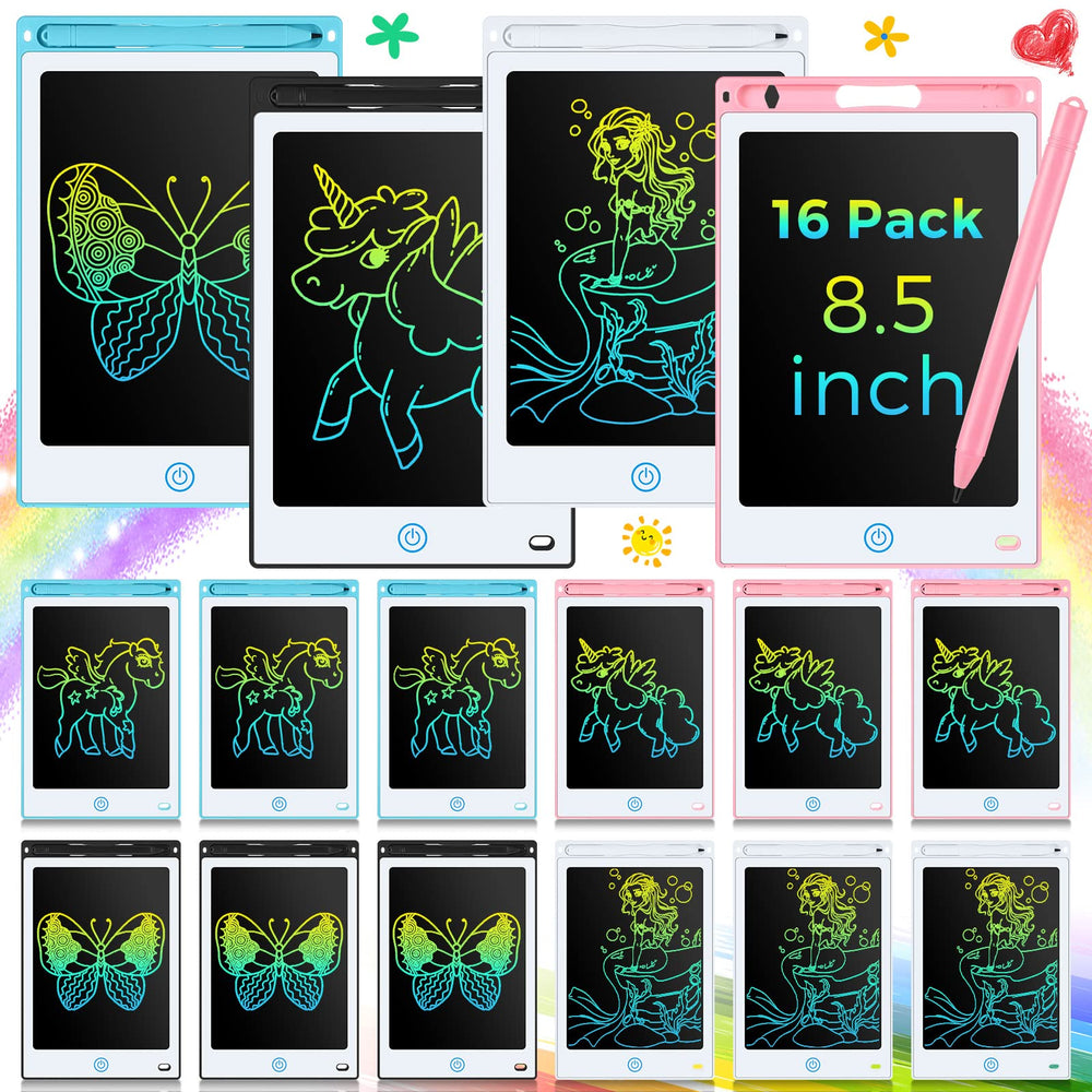 Epakh 16-piece kids LCD writing tablet front view, ideal classroom and party favors.