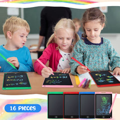 Epakh LCD writing tablet portable in a backpack, lightweight design.