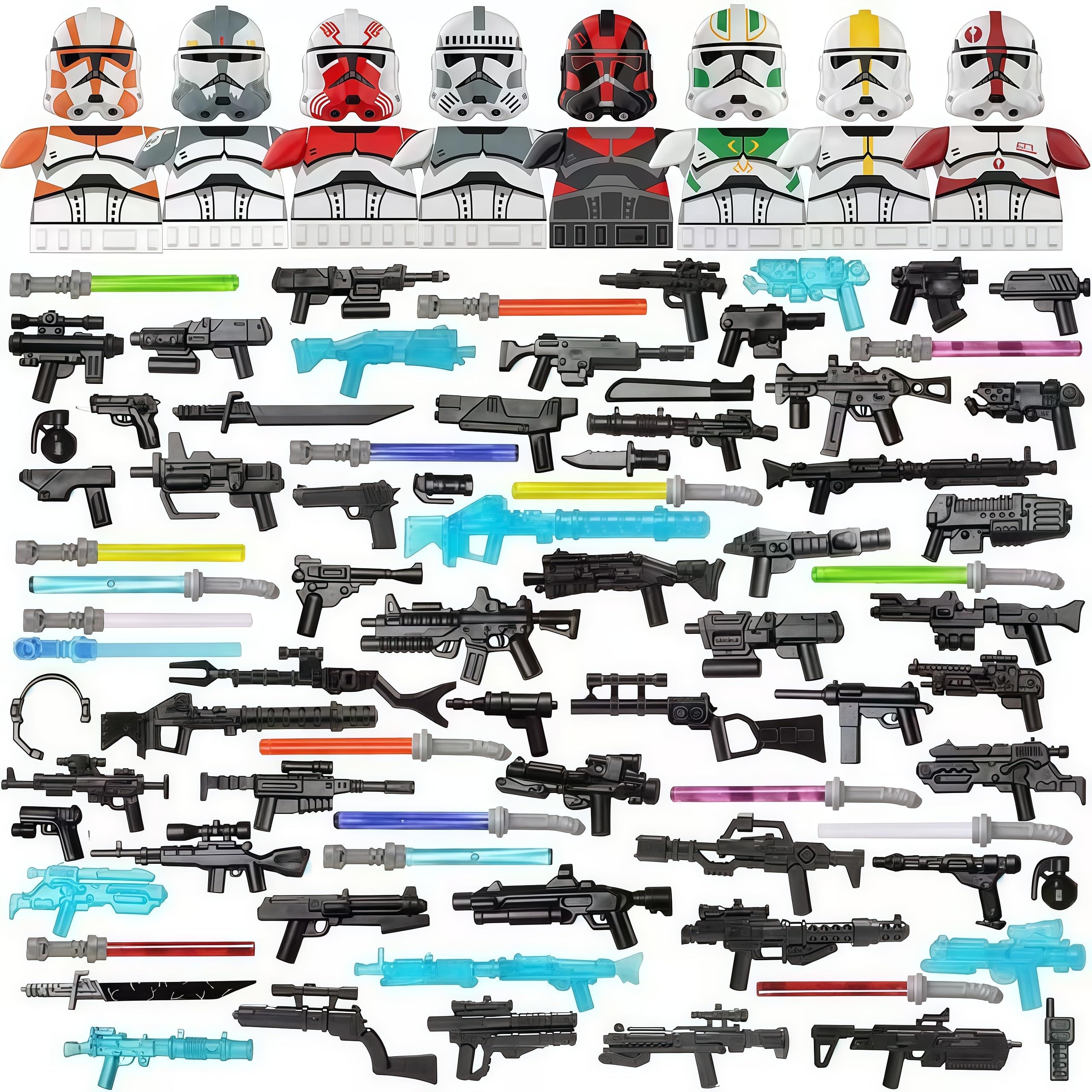 EPAZISOH military minifigures helmet masks and swords for imaginative building play