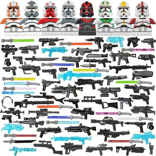 EPAZISOH military minifigures helmet masks and swords for imaginative building play