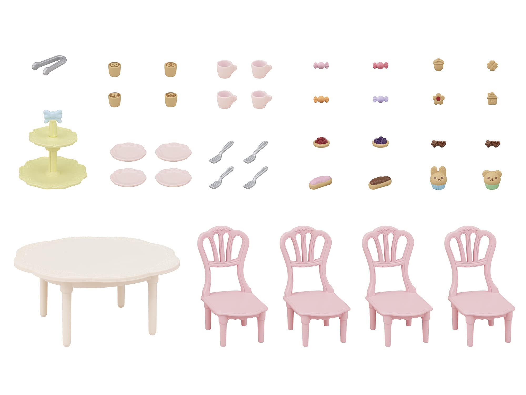 Epoch Sylvanian Families latte art collection with four designs for cafe-inspired play.