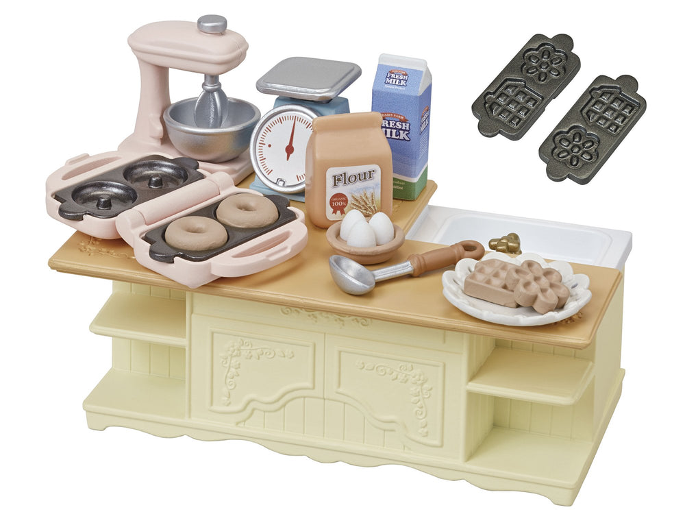 Epoch Sylvanian island kitchen interactive play centerpiece for imaginative cooking scenes