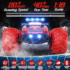 EpochAir 1:18 RC car headlights guide the road at dusk