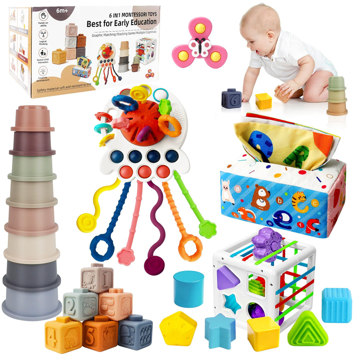 EPOGG pull-string-toy supports fine motor skills during interactive pulling and pressing.