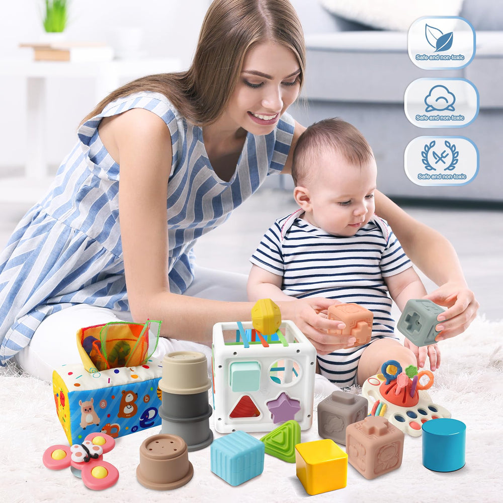 EPOGG stack-cups promote color recognition and stacking skills for early learners.
