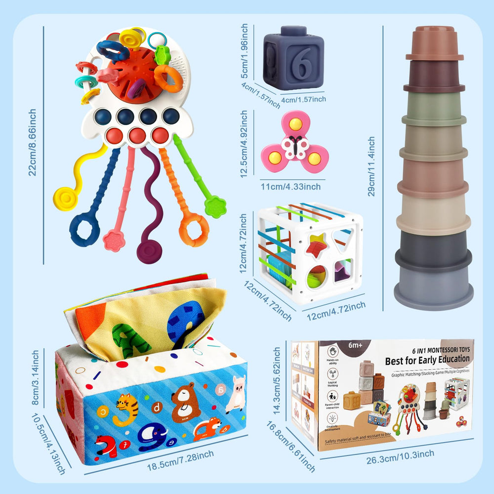 EPOGG tissue-box-toy fosters visual tracking and sensory exploration with bright colors.