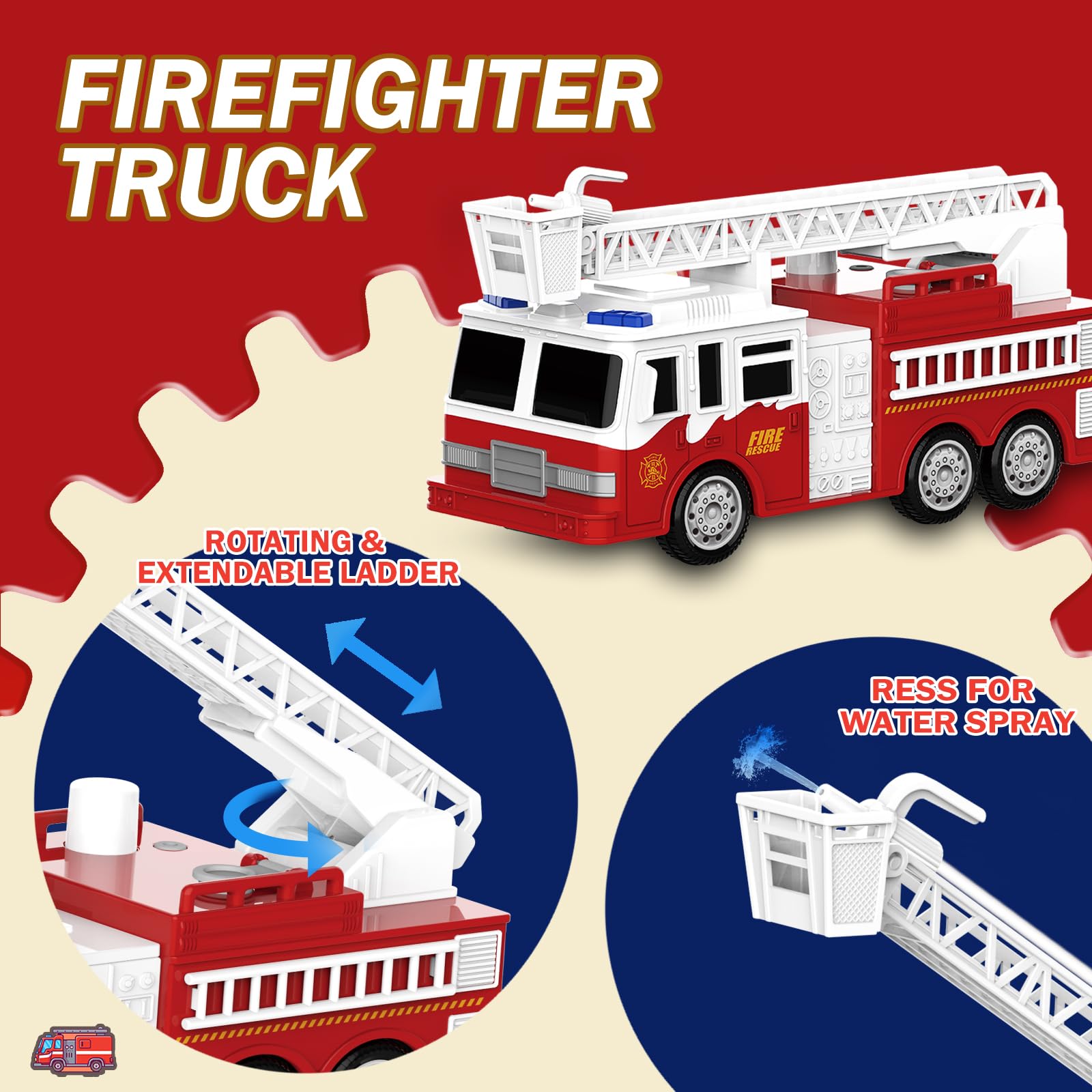 EPPO ambulance toy, side view with sirens to spark rescue stories