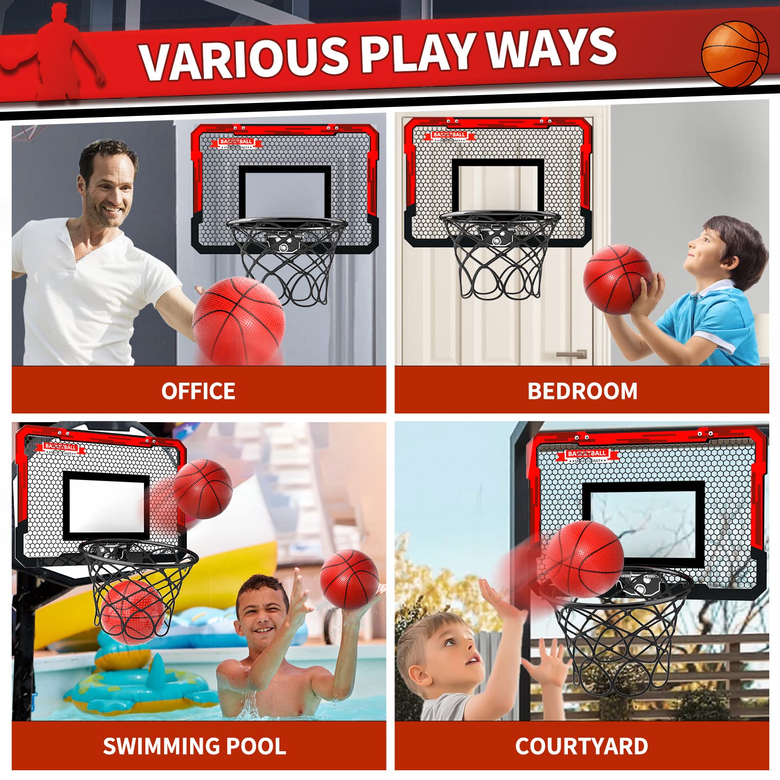EPPO mini hoop steel rim basket highlights sturdy build for accurate shots.