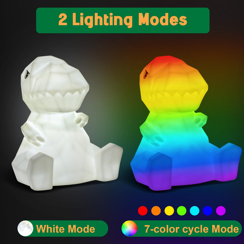 EPUMP dinosaur lamp color-change mode cycling through soothing hues